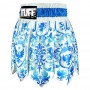 TUFF Шорты Тайский Бокс Гладиатор "Gladiator Blue-White Classic Victorian Pattern" Бело-Синий